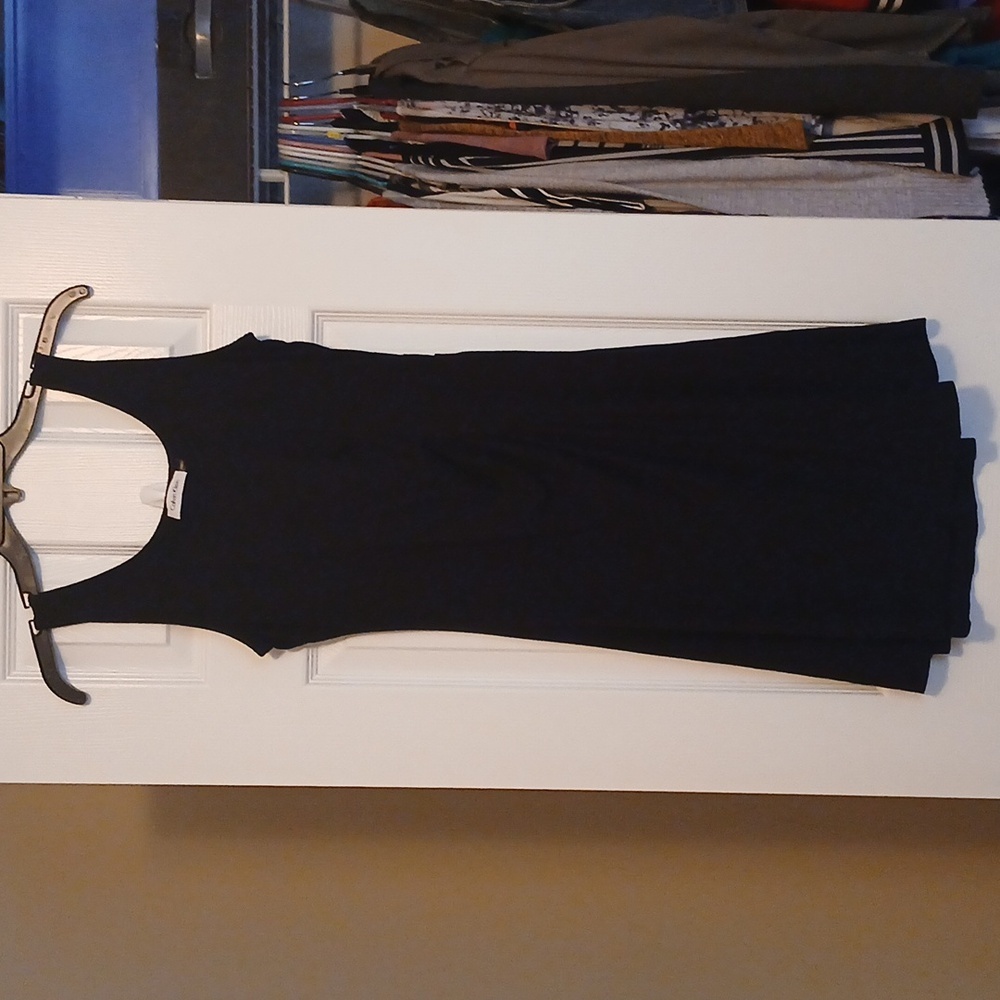 Calvin Klein Black Sleeveless Ruched Dress Women's 6